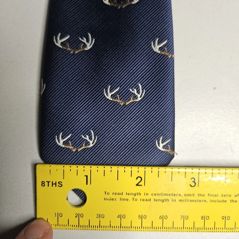 American Eagle Outfitters Mens Neck Tie‎ Antlers Navy Blue Stag